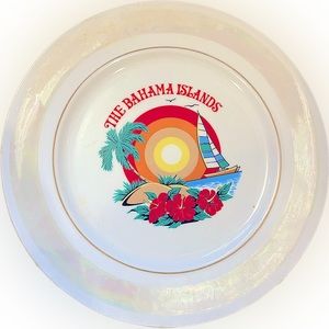 Vintage The Bahama Islands Iridescent Souvenir Plate